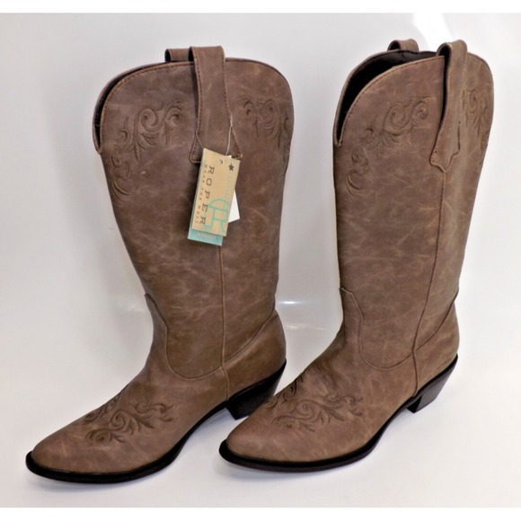 Roper Shoes - Roper 🐎Brooklin Floral Embroidered Fashion Western Boot- Ladies size 9.5  *NEW*